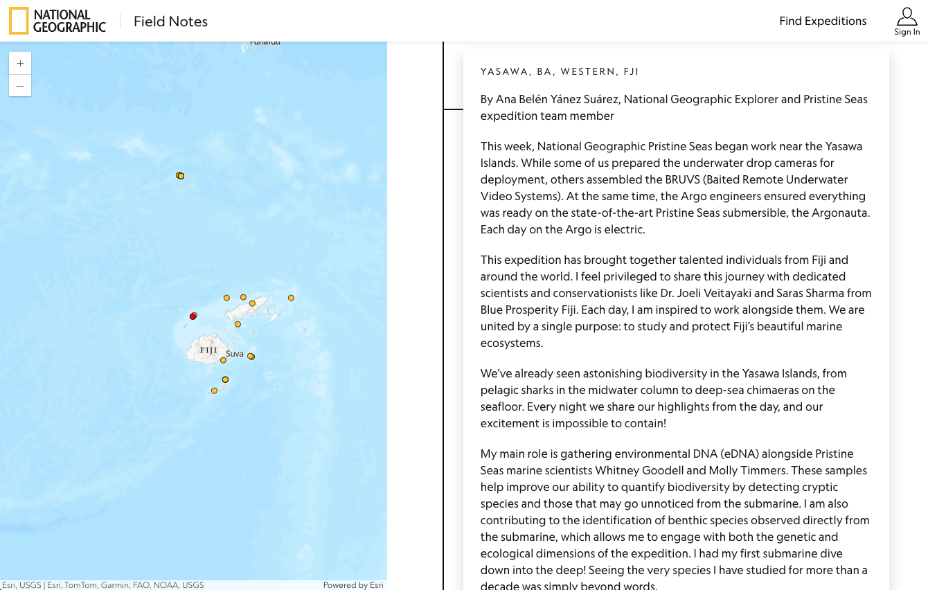 National Geographic Field Notes - Pristine Seas Fiji Expedition 2025